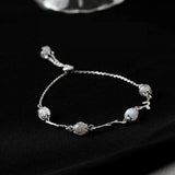 Silver Moonstone Bracelet for Women Irregular Jewelry Gift