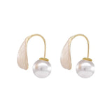 Silver Pearl Dropwise Glaze Earring for Women Girl Water Drop Irregular