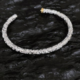 Silver Texture Bracelet for Women Girl Birthday Gift Vintage Jewelry