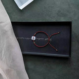 Square Hetian Jade Weaving Necklace Bracelet Hand Rope Jewelry