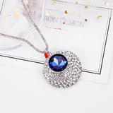 Sterling Silver Gemstone Diamond Necklace Long Sweater Chain