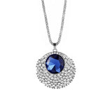 Sterling Silver Gemstone Diamond Necklace Long Sweater Chain