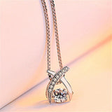 Crystal Zircon Water Drop Necklace Women's Clavicle Chain