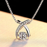Crystal Zircon Water Drop Necklace Women's Clavicle Chain