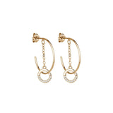 Sterling Silver Zircon Circle Earrings Geometric Jewelry