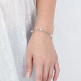 VENTFILLE Sterling Silver Double Layer Pearl Bracelet Ladies Bead Jewelry Gift