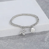 Sterling Silver Balloon Dog Bracelet with Round Bead Jewelry