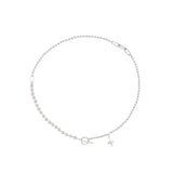 Sterling Silver Star OT Buckle Necklace Round Bead Clavicle Chain Jewelry