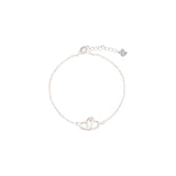 Sterling Silver Hollow Love Bracelet Heart Interlocking Sweet Jewelry