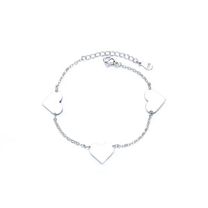 Sterling Silver Love Bracelet Heart Shaped Jewelry Gift