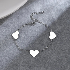 Sterling Silver Love Bracelet Heart Shaped Jewelry Gift