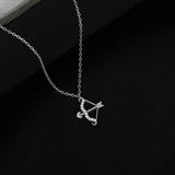 Sterling Silver Love Cupid Arrow Diamond Pendant Necklace