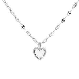Sterling Silver Heart Shape Pendant Love Necklace