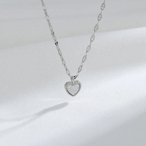 Sterling Silver Heart Shape Pendant Love Necklace