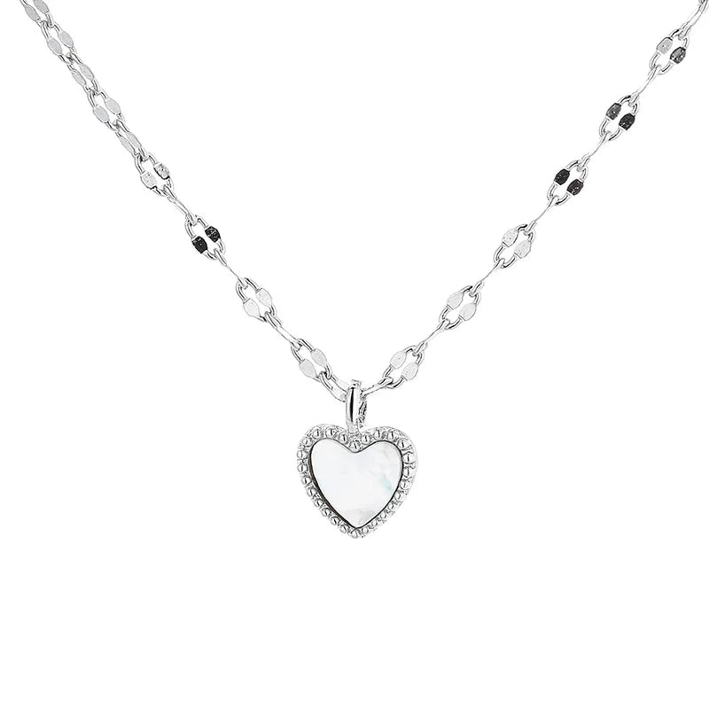 Sterling Silver Heart Shape Pendant Love Necklace