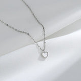 Sterling Silver Heart Shape Pendant Love Necklace