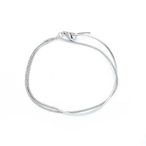 Snake Bone Chain Double Bracelet Sterling Silver Jewelry Gift