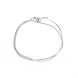 Snake Bone Chain Double Bracelet Sterling Silver Jewelry Gift