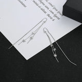 Sterling Silver U-shaped Star Tassel Earrings Women's Long Earrings
