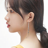 Sterling Silver U-shaped Star Tassel Earrings Women's Long Earrings