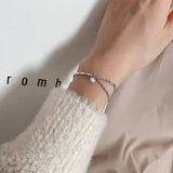 Sterling Silver Zircon Inlaid Chain Splicing Bracelet for Women