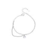 Sterling Silver Zircon Inlaid Chain Splicing Bracelet for Women