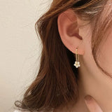 Sterling Silver Flash Flower Chain Earrings For Women Light Ins Party Jewelry