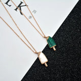 Silver Green Ice Cream Pendant for Women