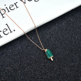 Silver Green Ice Cream Pendant for Women