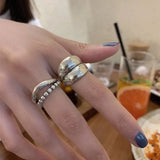 Sterling Silver Wide Rings Vintage Party Jewelry