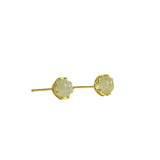 Women Jade Stud Earrings Light Green