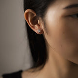 925 Silver Zircon CZ Crystal Stud Earrings Fine Jewelry