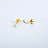 925 Silver Zircon CZ Crystal Stud Earrings Fine Jewelry