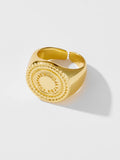 Recyclable 925 Silver Open Large A R Adjustable Women Ring