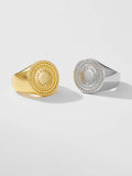 Recyclable 925 Silver Open Large A R Adjustable Women Ring