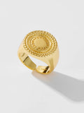 Recyclable 925 Silver Open Large A R Adjustable Women Ring