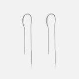 925 Silver Star Tassel Chain Drop Earring Thread Line Fine Jewelry