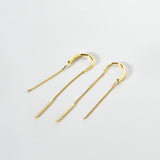 925 Silver Star Tassel Chain Drop Earring Thread Line Fine Jewelry