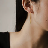 925 Silver Star Tassel Chain Drop Earring Thread Line Fine Jewelry