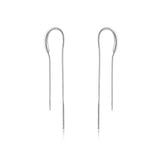 925 Silver Star Tassel Chain Drop Earring Thread Line Fine Jewelry