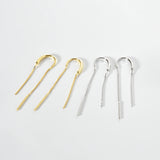 925 Silver Star Tassel Chain Drop Earring Thread Line Fine Jewelry