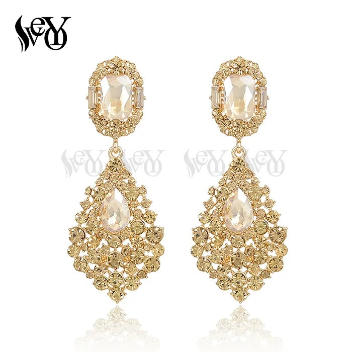 Rhinestone Crystal Drop Earrings Long Earrings For Woman