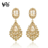 Rhinestone Crystal Drop Earrings Long Earrings For Woman