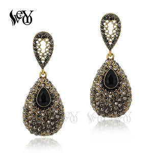 Romantic Rhinestone Drop Earrings for Women