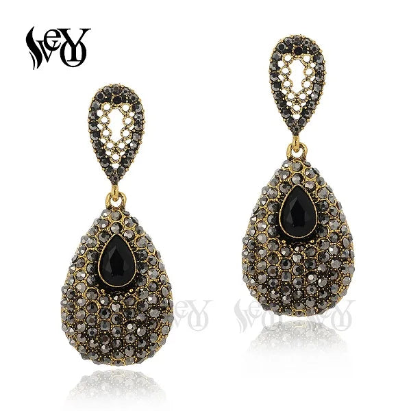 Romantic Rhinestone Drop Earrings for Women