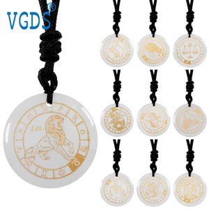 Quartz Constellations Pendants Necklaces Men Women Jewelry