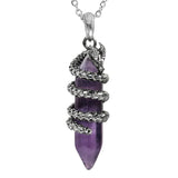 Vintage Dragon Necklace Hexagonal Healing Stone Pendant Jewelry