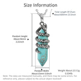 Vintage Dragon Necklace Hexagonal Healing Stone Pendant Jewelry