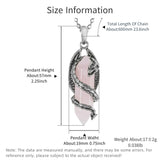 Natural Quartz Crystal Dragon Necklace Vintage Silvery Men Pendants