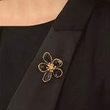 VINTAGE Crystal Flower Brooch
